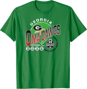 Georgia Bulldogs College World Series 2026 Baseball Omadawgs T-Shirt - T-Shirt | Irish Green