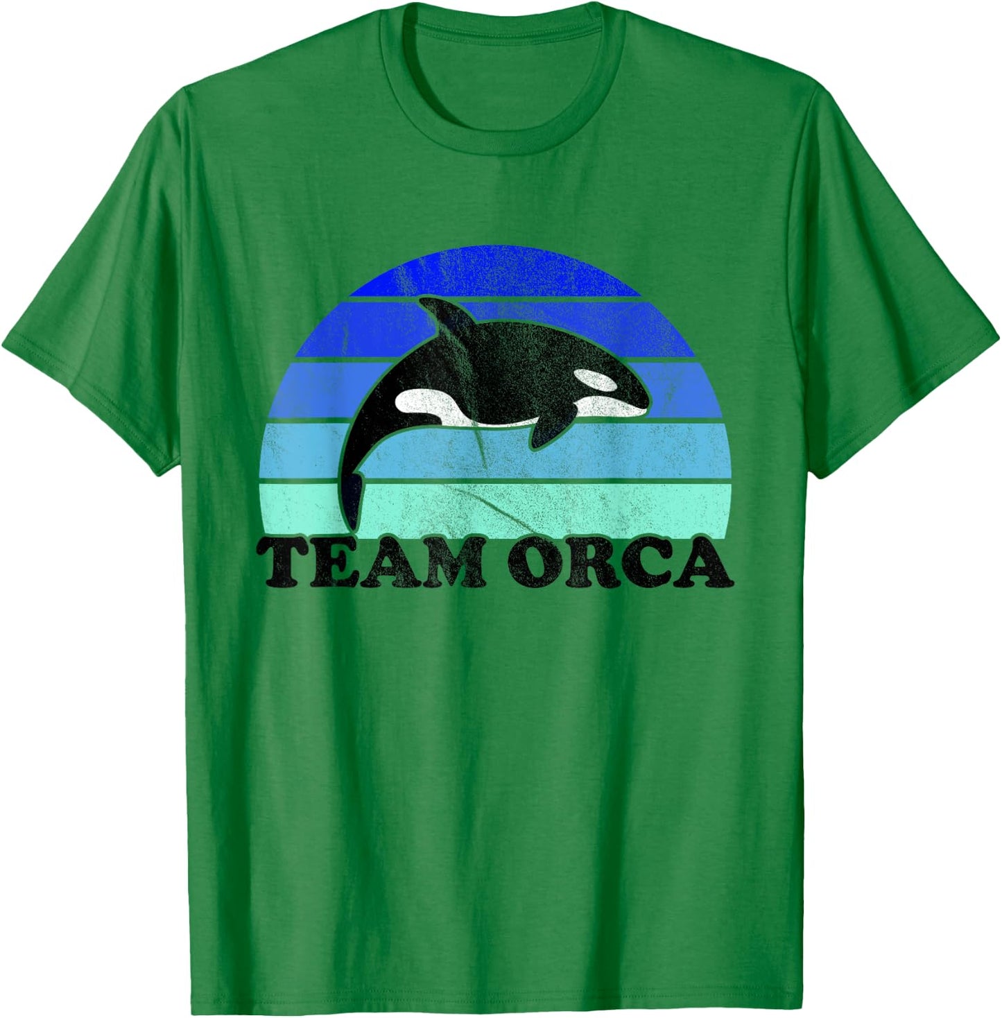 Team Orca - Whale Orcas Sea Ocean Retro Sunset T-Shirt - T-Shirt | Irish Green