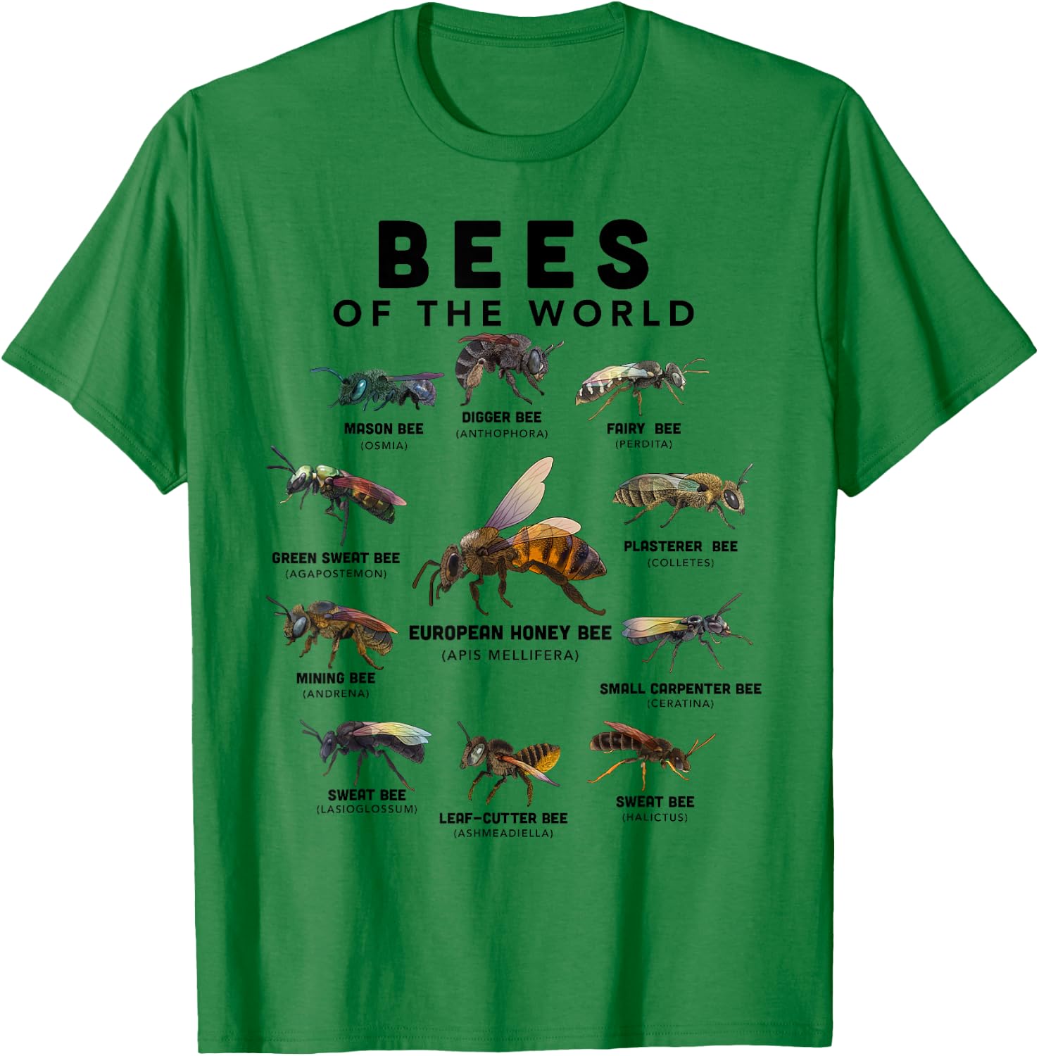Bee Shirt Bees Of The World Beekeeper Funny Beekeeping T-Shirt - T-Shirt | Irish Green