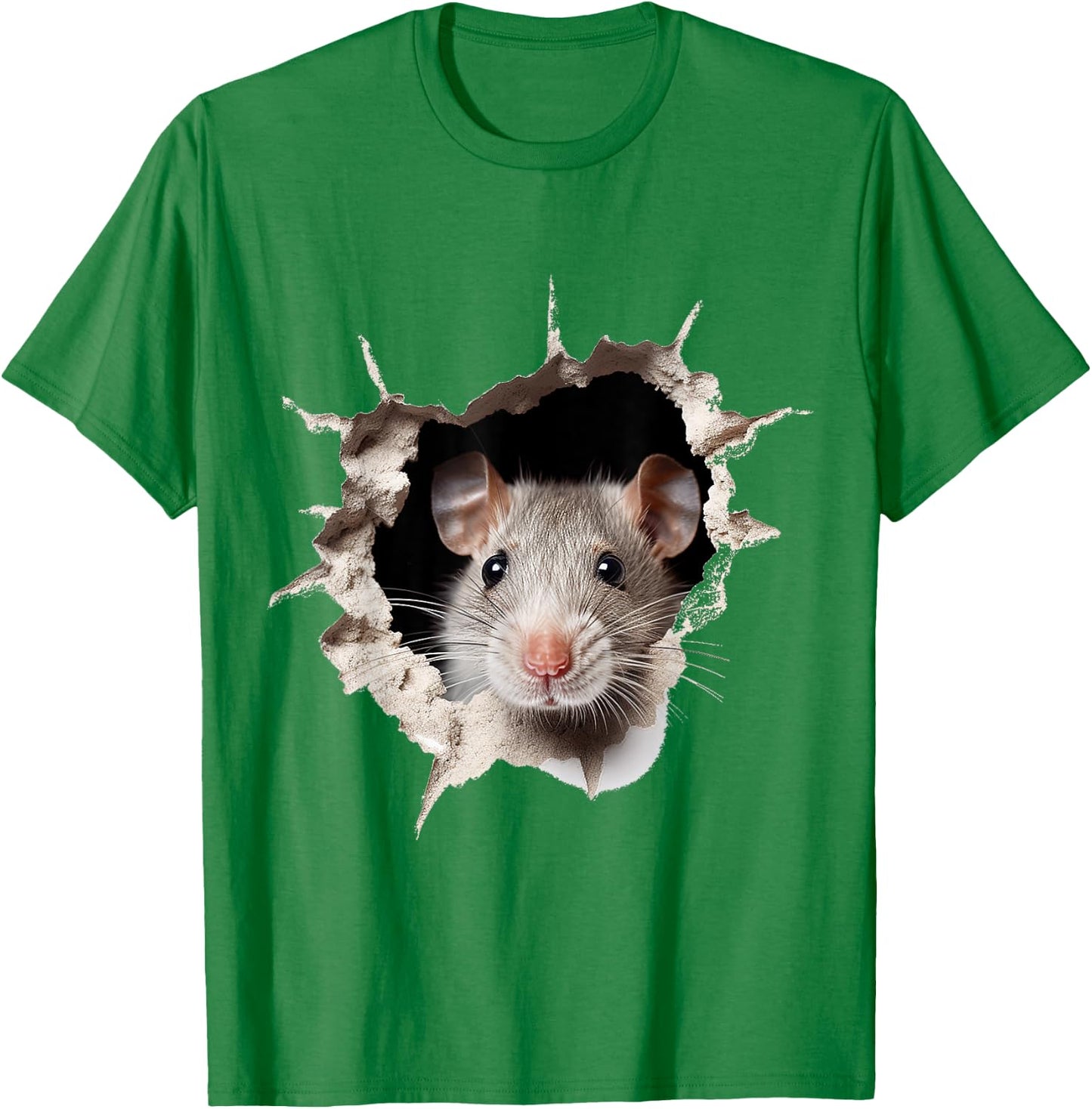 Mouse Animal Print Graphic Drawing Illustration Face Mouse , white, S T-Shirt - T-Shirt | Irish Green