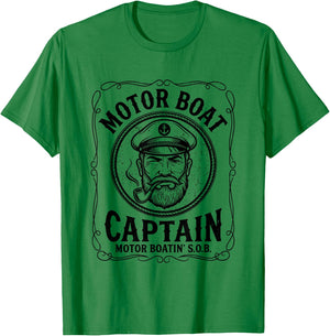 Motor Boat Captain - Funny Boating Sailing Pontoon Boat T-Shirt - T-Shirt | Irish Green