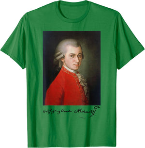 Wolfgang Amadeus Mozart Komponist Signatur Klassische Musik T-Shirt - T-Shirt | Irish Green