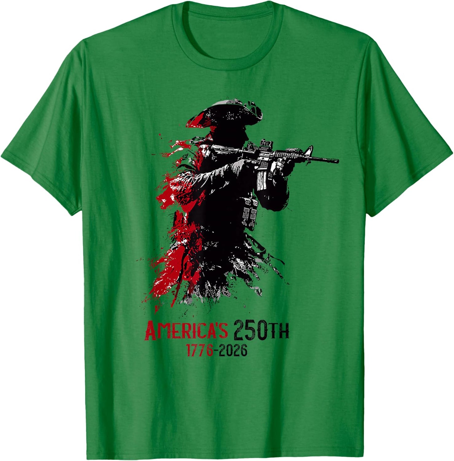 1776-2026 Patriotic Soldier 250th Anniversary 4th of July T-Shirt - T-Shirt | Irish Green