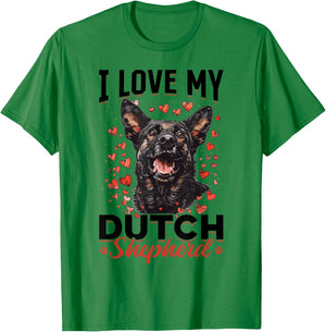Dutch Shepherd Dog Breed I Love my Dutch Shepherd T-Shirt - T-Shirt | Irish Green
