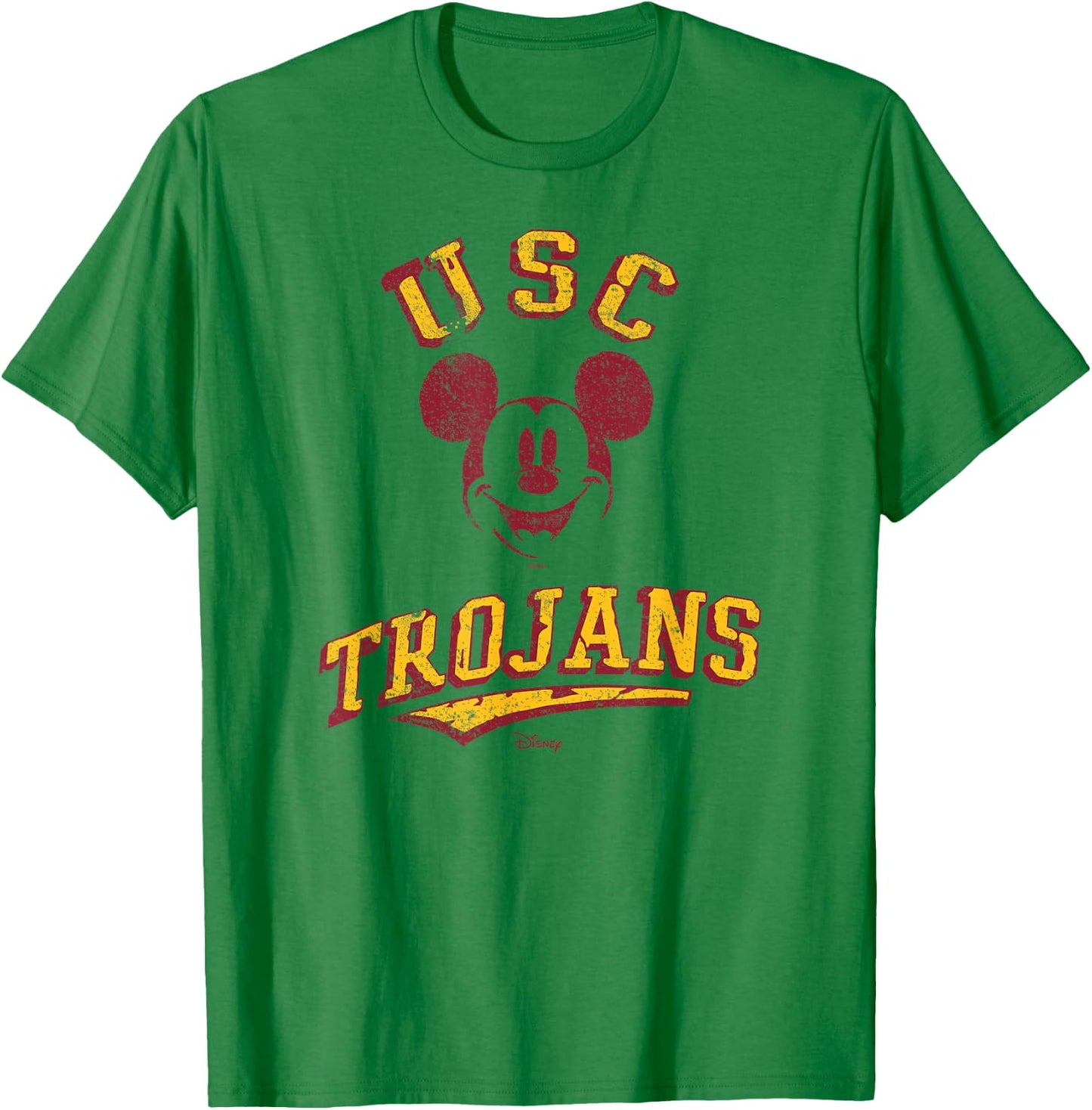 USC Trojans Mickey Mouse Retro White Officially Licensed T-Shirt - T-Shirt | Irish Green