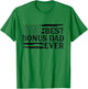Best Bonus Dad Ever Black Vintage USA Flag Father's Day T-Shirt - T-Shirt | Irish Green
