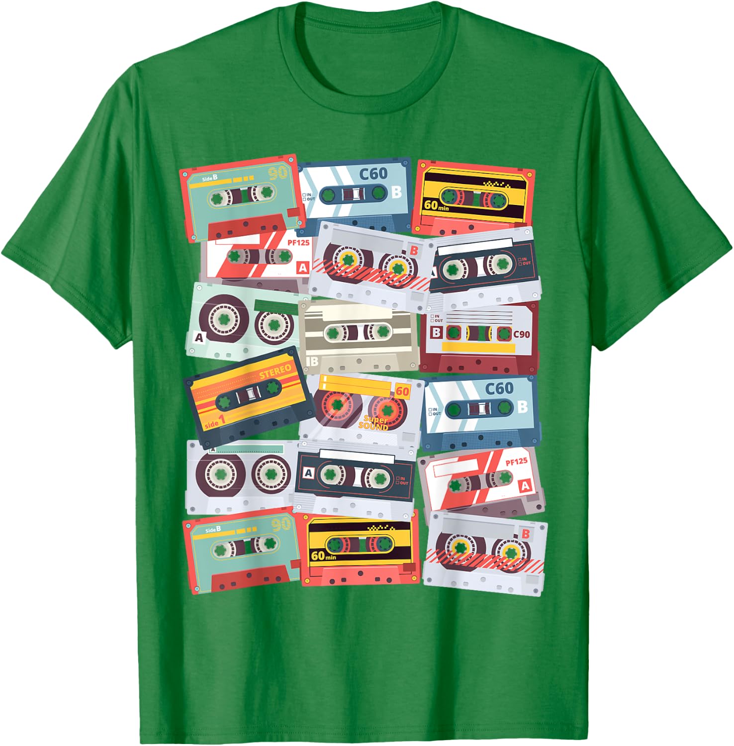 Retro Style Oldschool Tape Cassette Mixtape Design , White T-Shirt - T-Shirt | Irish Green
