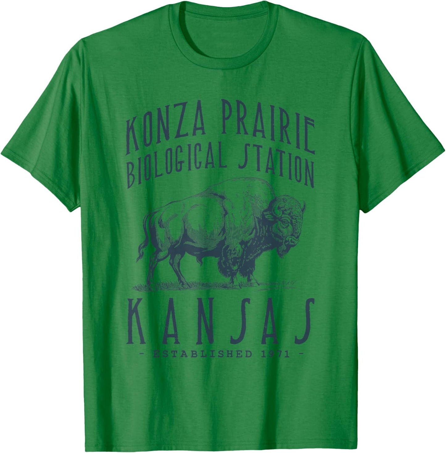 Konza Prairie, Kansas. Bison Design T-Shirt - T-Shirt | Irish Green