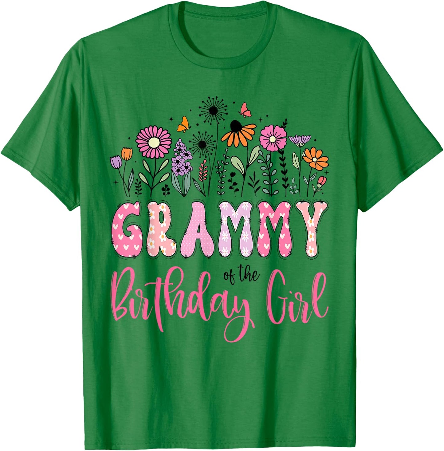 Grammy of The Birthday Girl Wildflower Daisy Lover T-Shirt - T-Shirt | Irish Green