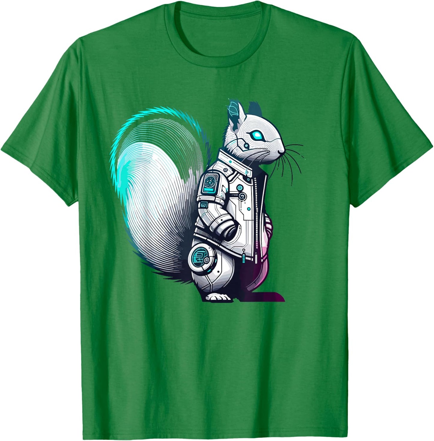 Synthwave Cyberpunk Squirrel Lover Stuff Futuristic Squirrel T-Shirt - T-Shirt | Irish Green