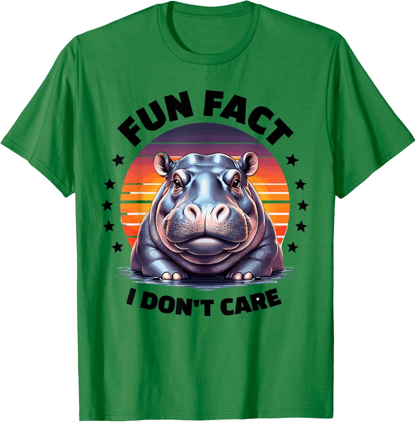 Fun Fact I Don't Care Hippo Stuff | Hippopotamus Funny Hippo T-Shirt - T-Shirt | Irish Green
