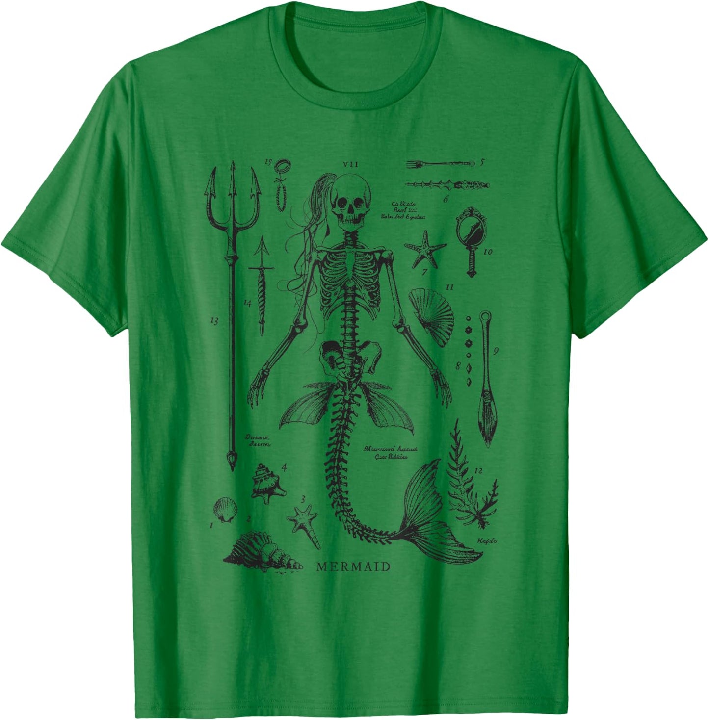 Mermaid Skeleton T-Shirt - T-Shirt | Irish Green