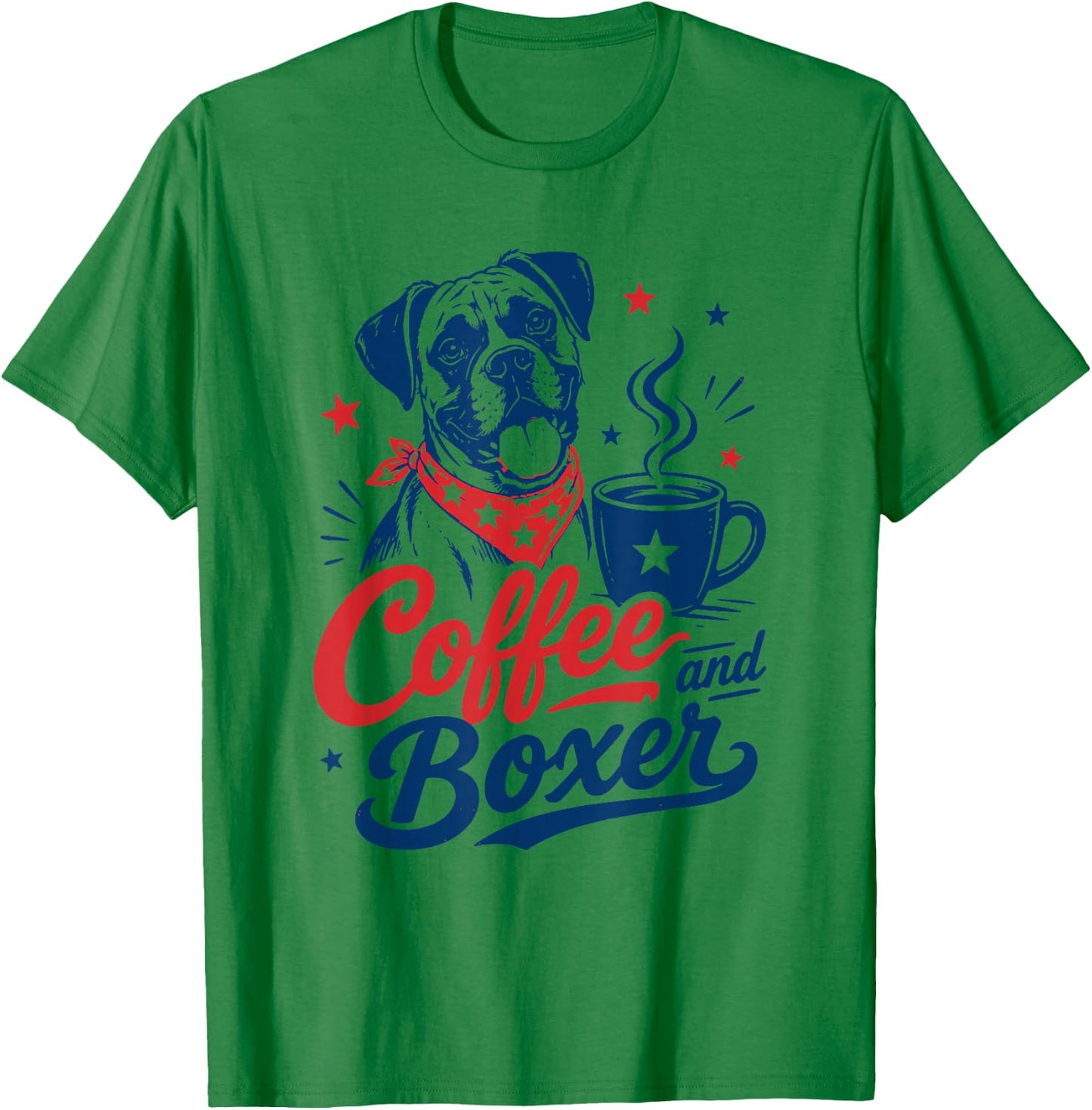 Boxer Dog Owner Mom Dad Pet Lover Men Women Coffee and Boxer T-Shirt - T-Shirt | Irish Green