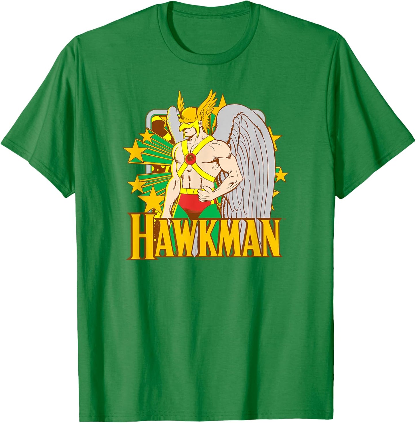 Justice League Hawkman Stars T-Shirt - T-Shirt | Irish Green
