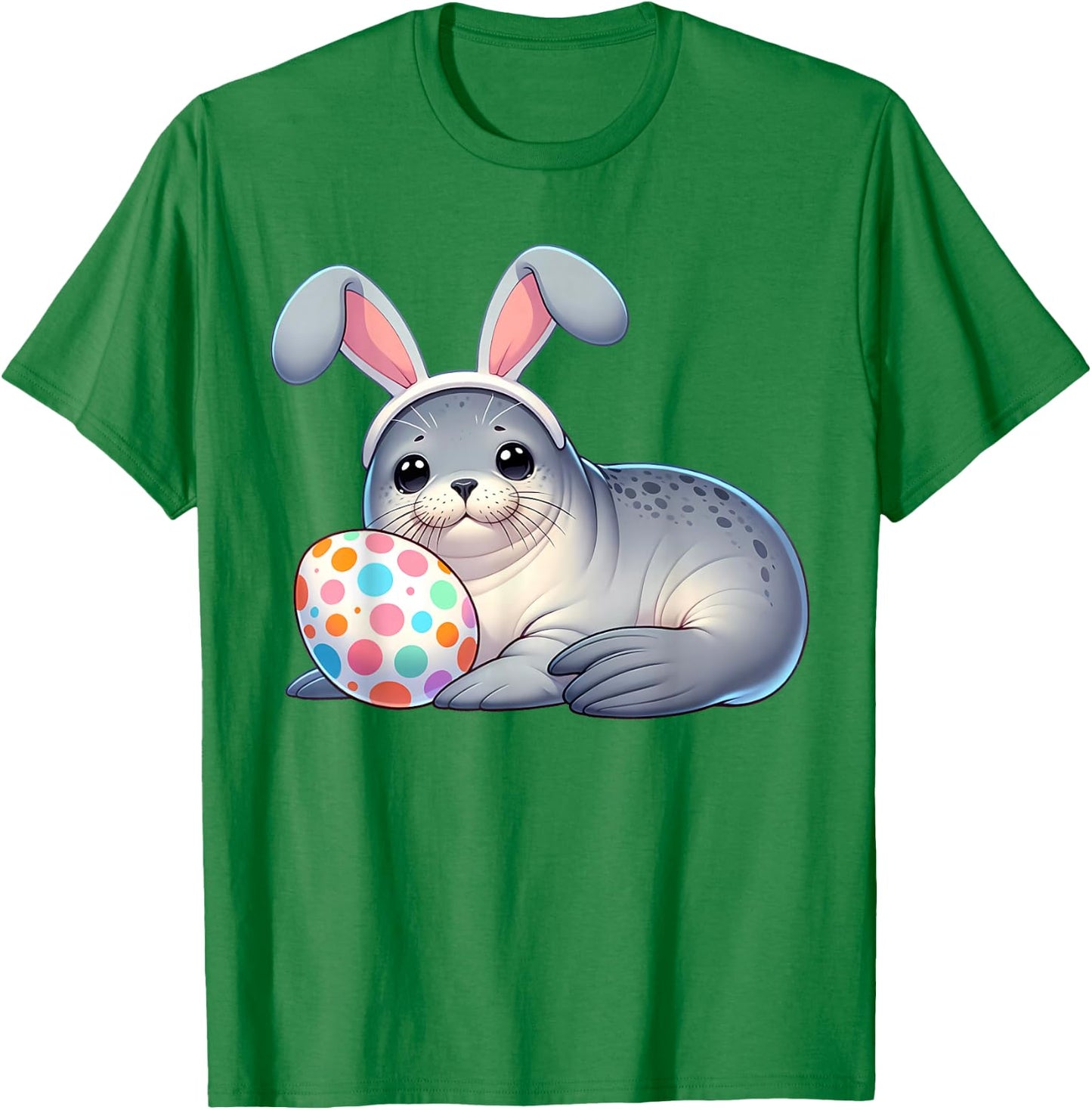 Funny Easter Seal Lovers Egg Eggs Bunny Rabbit Bunnies T-Shirt - T-Shirt | Irish Green
