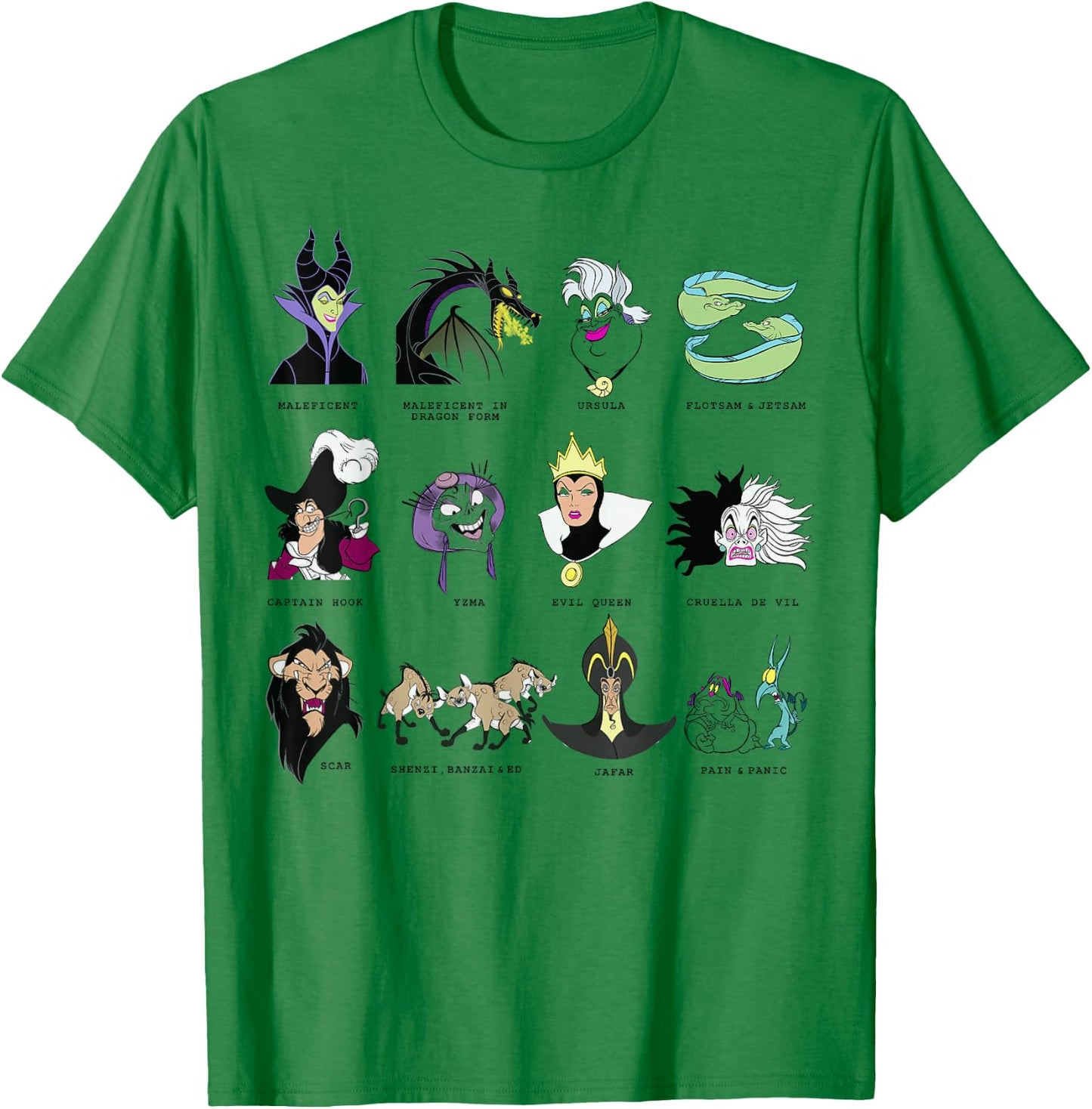 Disney Villains Portrait Grid T-Shirt - T-Shirt | Irish Green