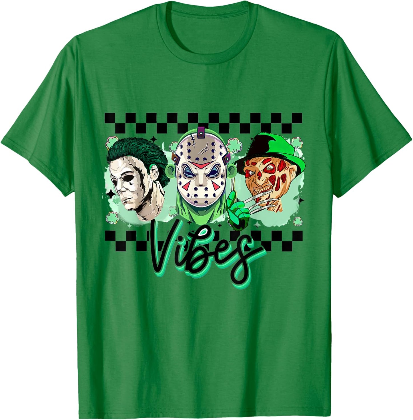 Horror St Patricks Day, Lucky Vibes, Horror Movie T-Shirt - T-Shirt | Irish Green