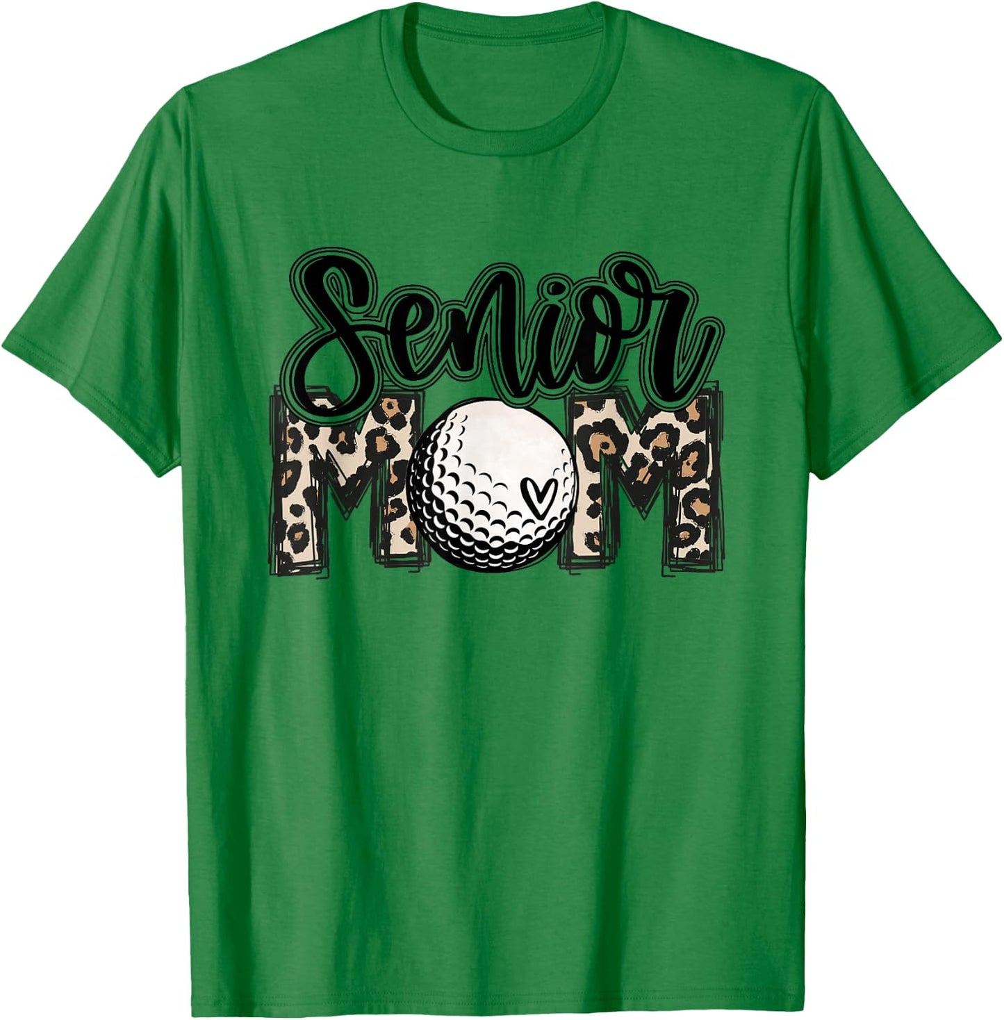 Senior Golf Mom 2026 Leopard Mama Golfing Lover Golf Player T-Shirt - T-Shirt | Irish Green