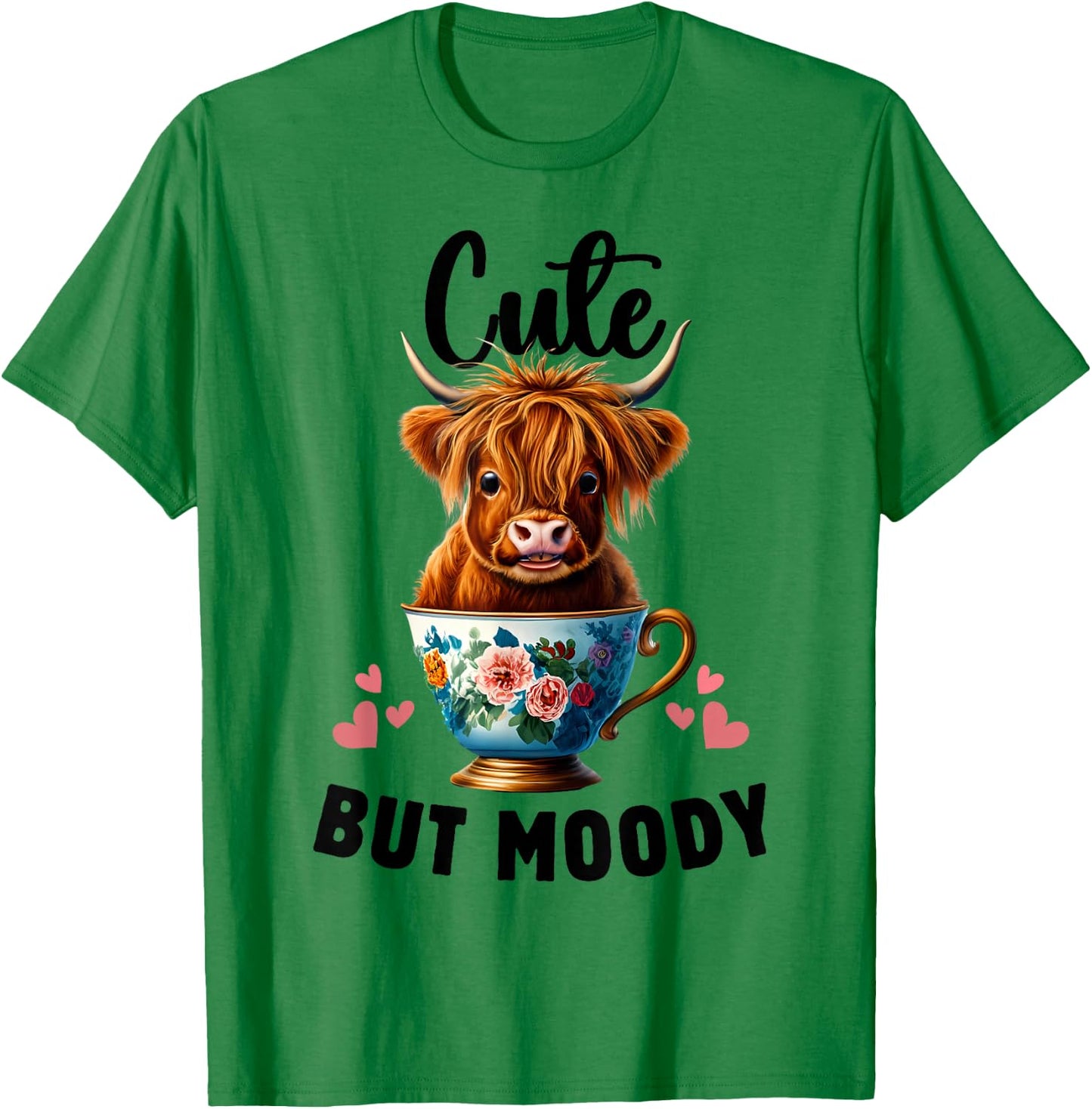 Cow miniature Highland Cow Cute But Moody Baby Cow for Girls T-Shirt - T-Shirt | Irish Green