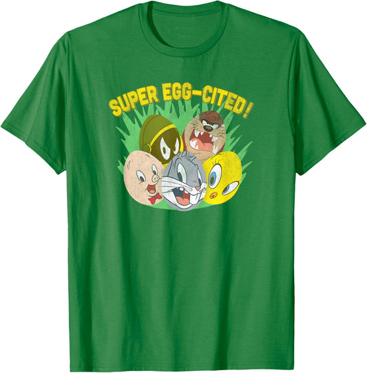 Looney Tunes Easter Super Egg-Cited! Spring Portraits T-Shirt - T-Shirt | Irish Green