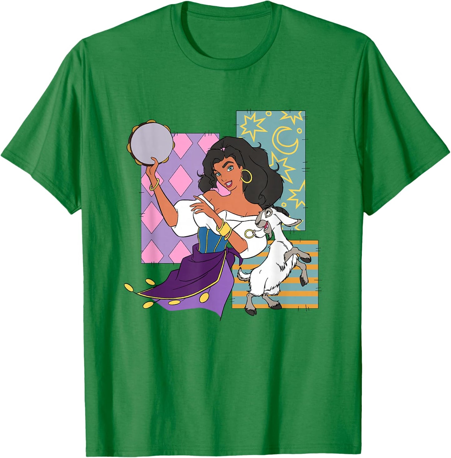 Disney The Hunchback Of Notre Dame Esmeralda Dancing Logo T-Shirt - T-Shirt | Irish Green