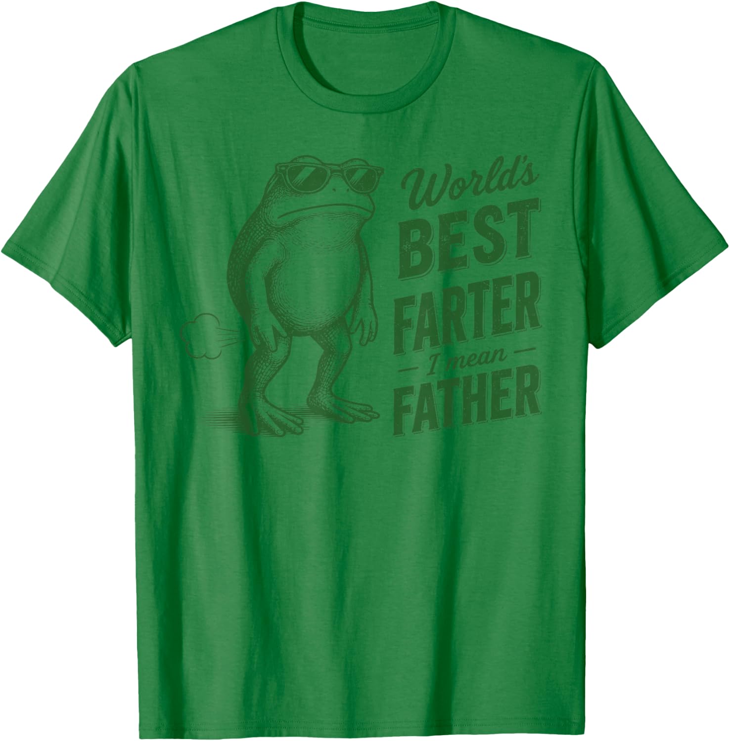 World's Best Farter I Mean Father Funny Frog Dad Fathers Day T-Shirt - T-Shirt | Irish Green