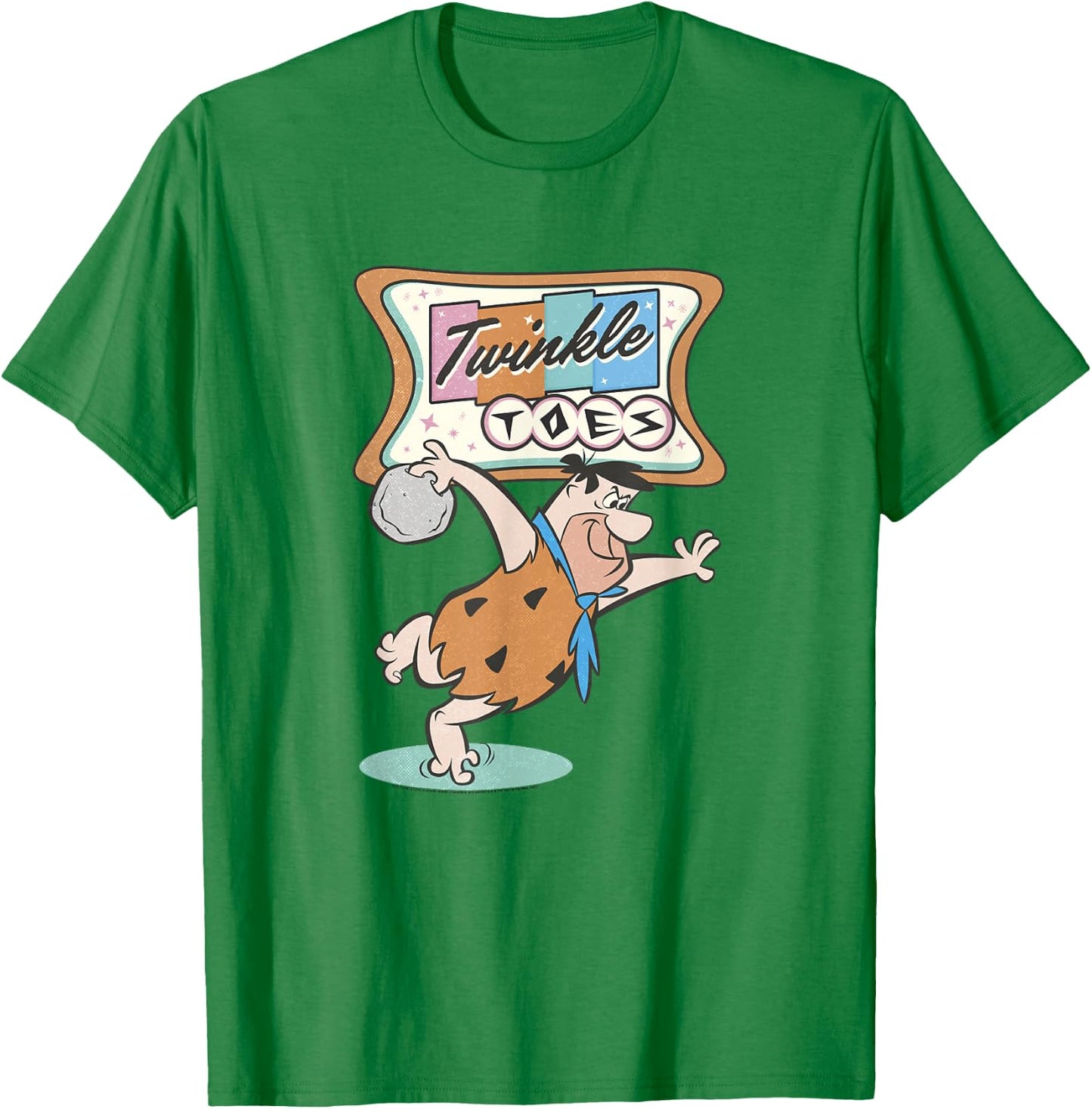 The Flintstones Twinkle Toes Fred Flintstone Bowling Alley Small T-Shirt - T-Shirt | Irish Green
