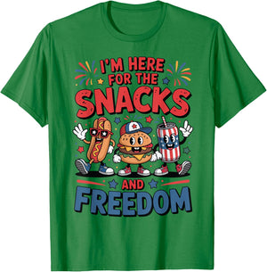 Im Here For Snacks Freedom Hotdog 4th July Funny Toddler Boy T-Shirt - T-Shirt | Irish Green
