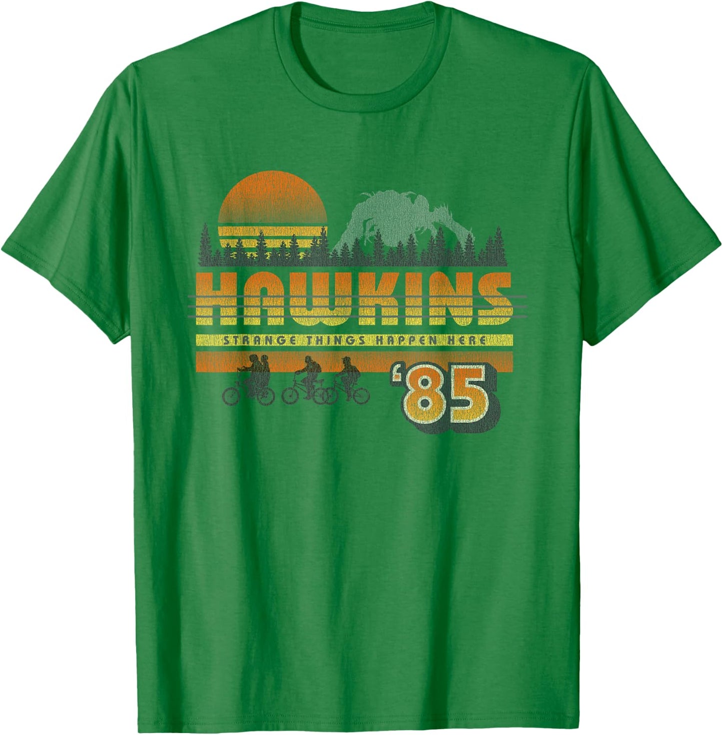 Stranger Things Hawkins Retro 85 , white, S T-Shirt - T-Shirt | Irish Green