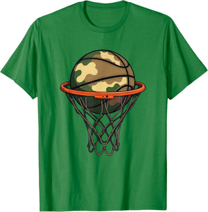Camouflage Basketball - Camouflage Basketball Player , white, S T-Shirt - T-Shirt | Irish Green
