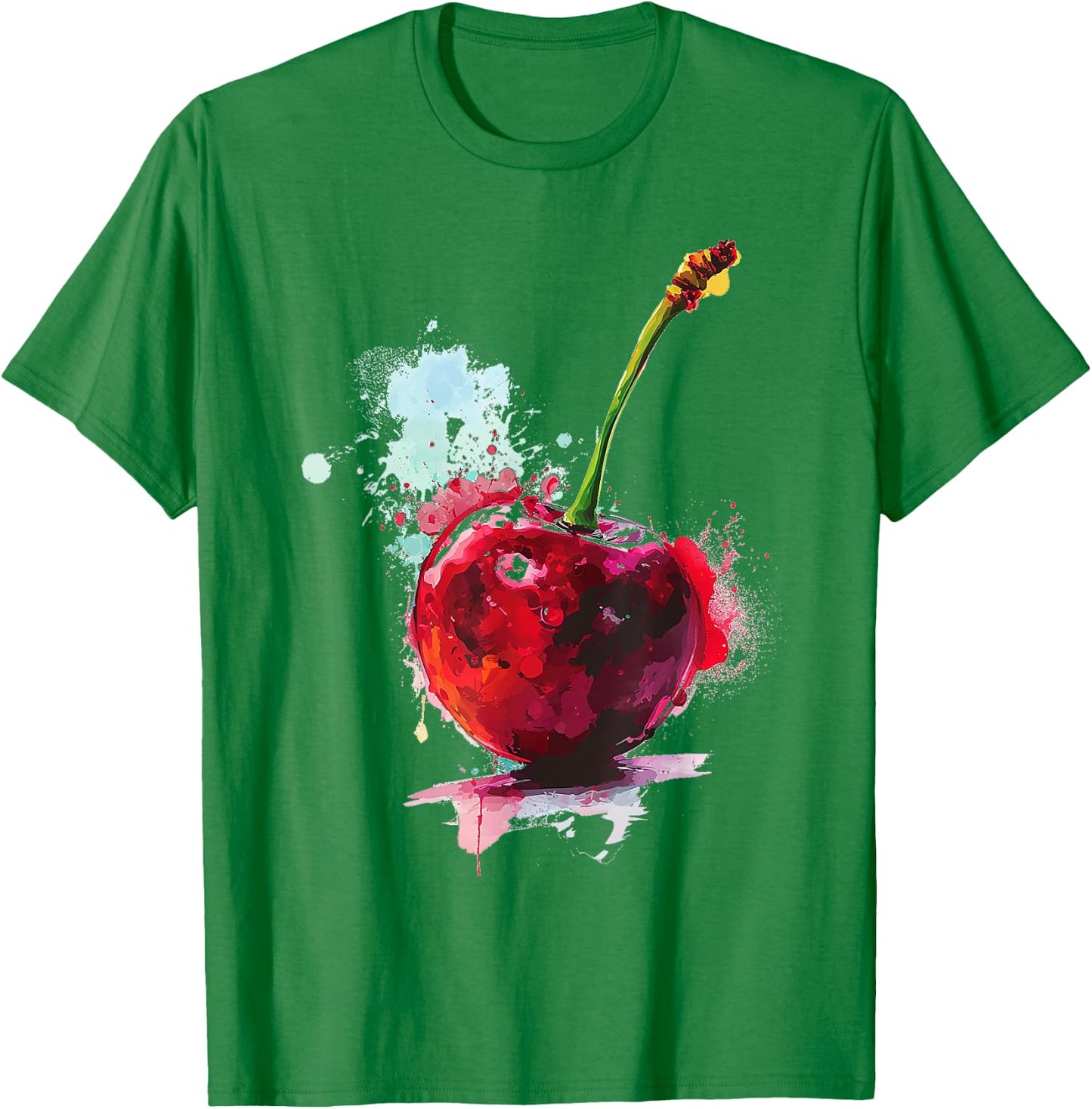 Cherry Pattern Painting , white, S T-Shirt - T-Shirt | Irish Green