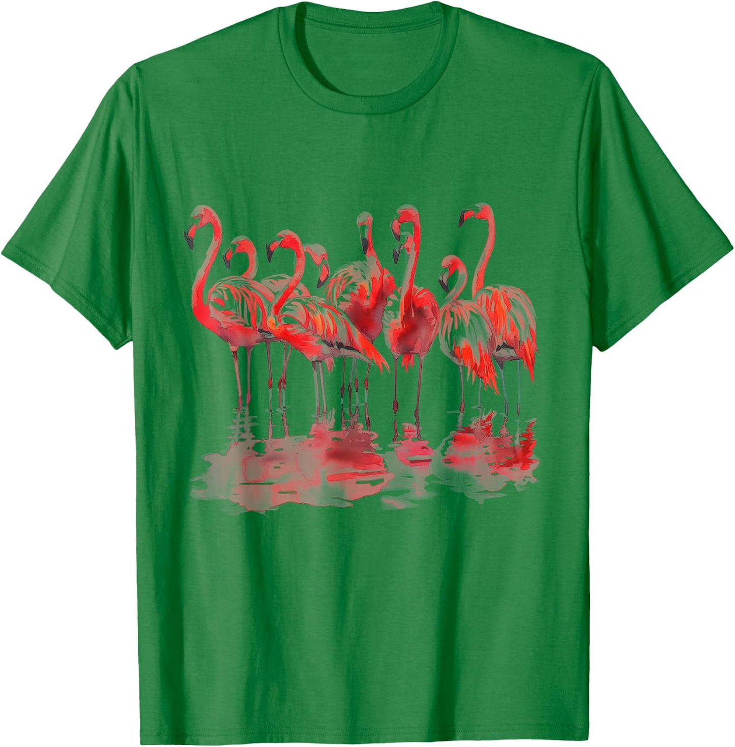 Flamingo Watercolour Art Vintage Flamingo Lovers White T-Shirt - T-Shirt | Irish Green