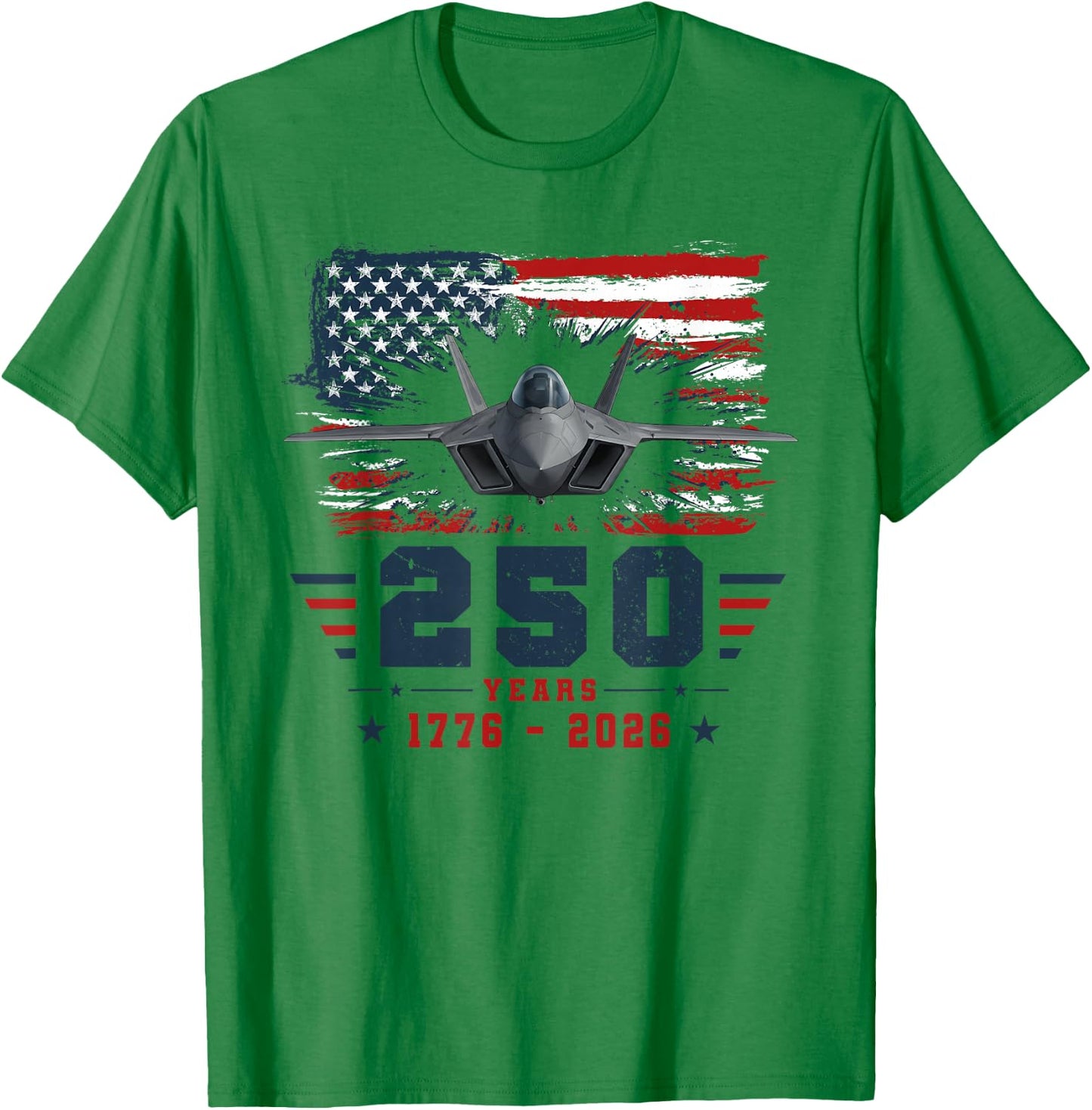 4th of July F14 Fighter Jet USA 250th Anniversary Men Women T-Shirt - T-Shirt | Irish Green
