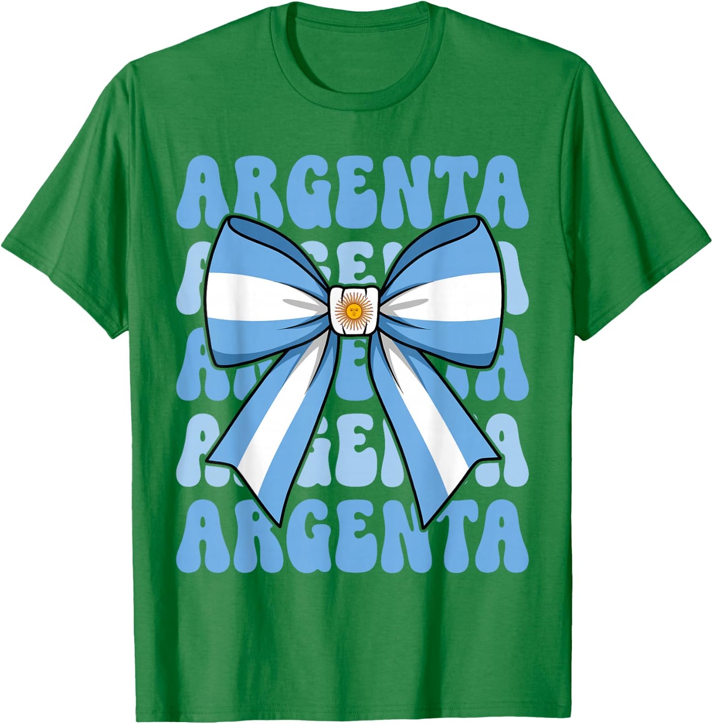 Argenta Groovy Coquette Bow Argentina Flag Argentinian Girl T-Shirt - T-Shirt | Irish Green