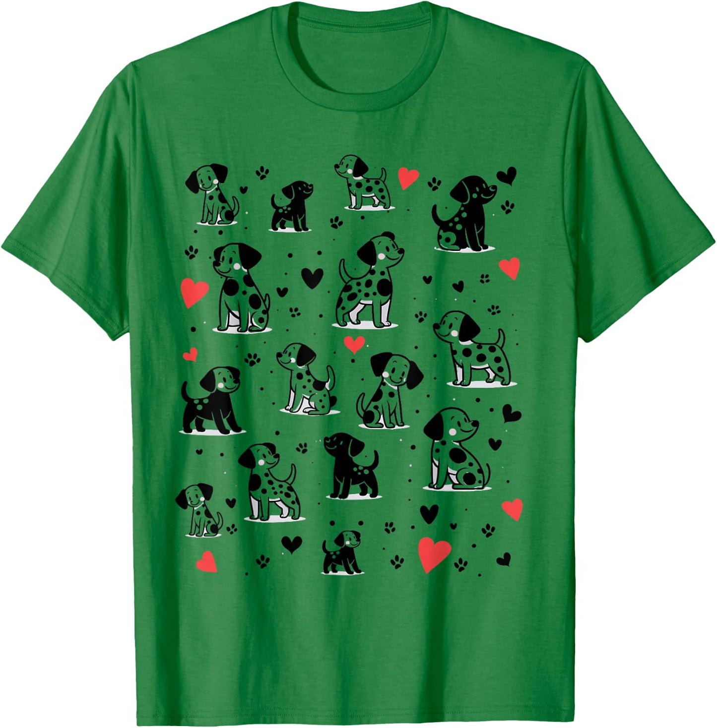 Spotted White With Black Polka Dots Dalmatian Puppies Kids T-Shirt - T-Shirt | Irish Green