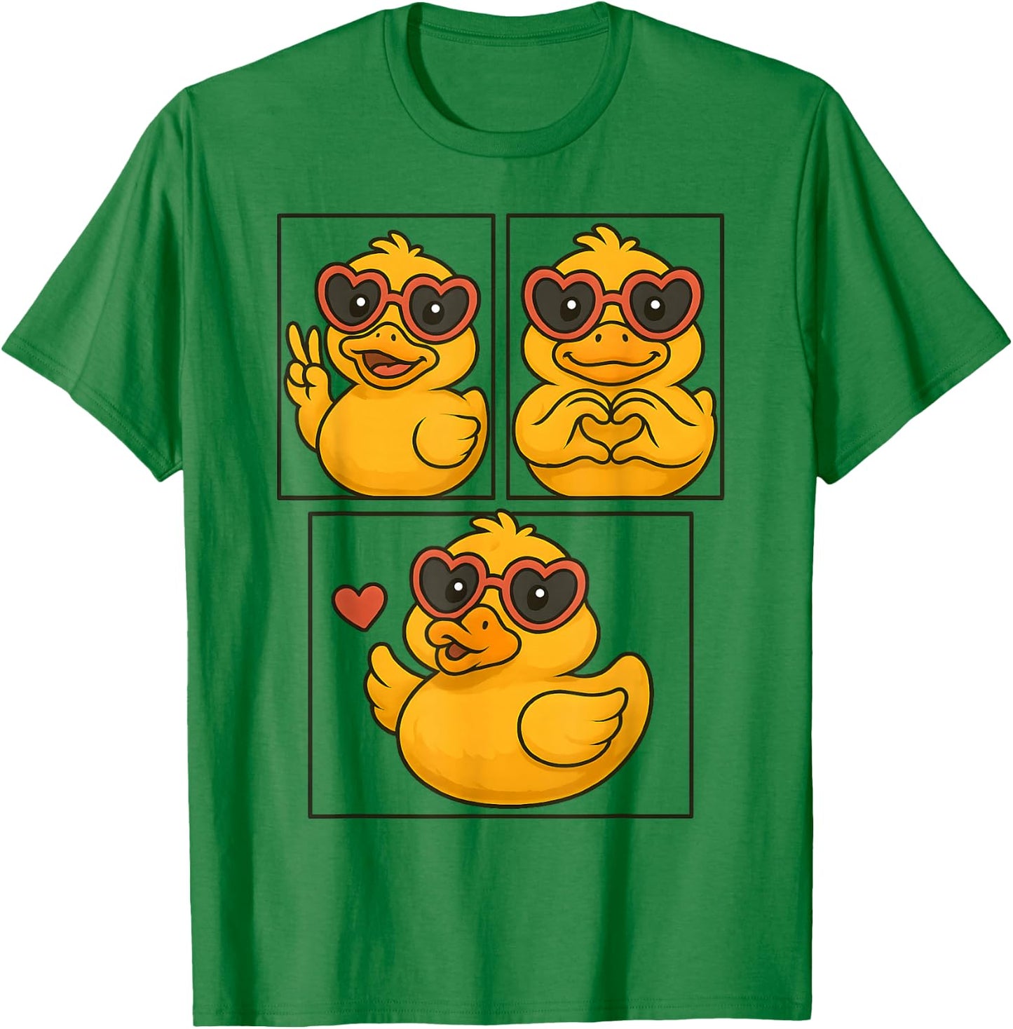 Rubber Duck Peace Heart Love Girl's Women's Rubber Duckie T-Shirt - T-Shirt | Irish Green