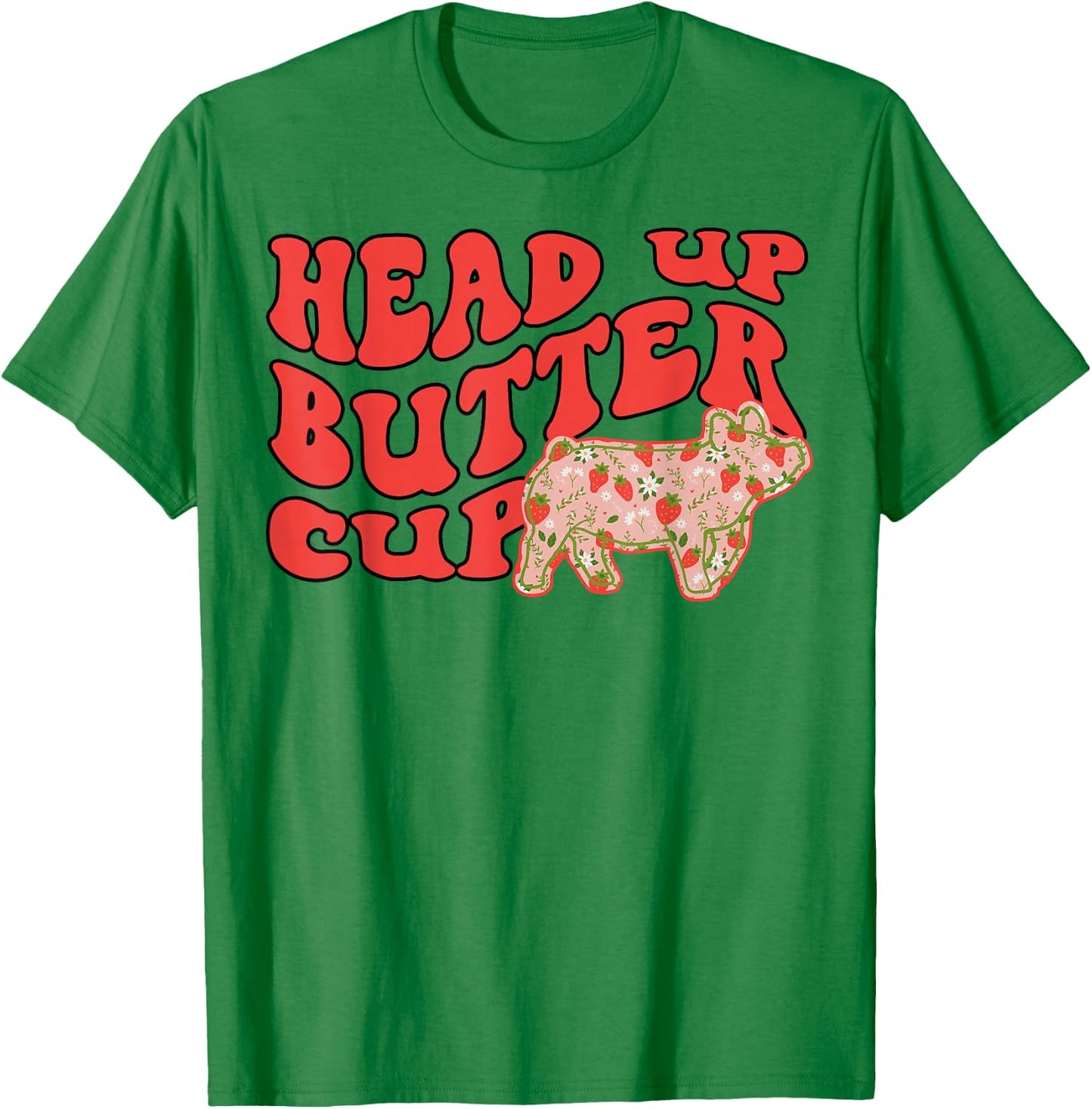 Pig Head Up Butter Cup T-Shirt - T-Shirt | Irish Green