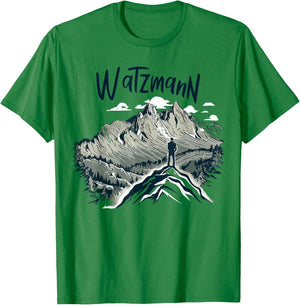Watzmann Königssee Berchtesgaden Damen Bergsteiger- Grau Klein EU S Kurzarm Crew-Ausschnitt Pull-On Polyester 100% Imported Alle T-Shirt - T-Shirt | Irish Green