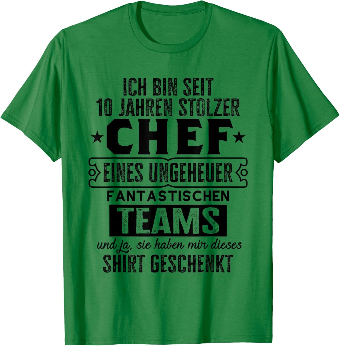 Service Anniversary & Company Anniversary Chef 10th Anniversary , White T-Shirt - T-Shirt | Irish Green