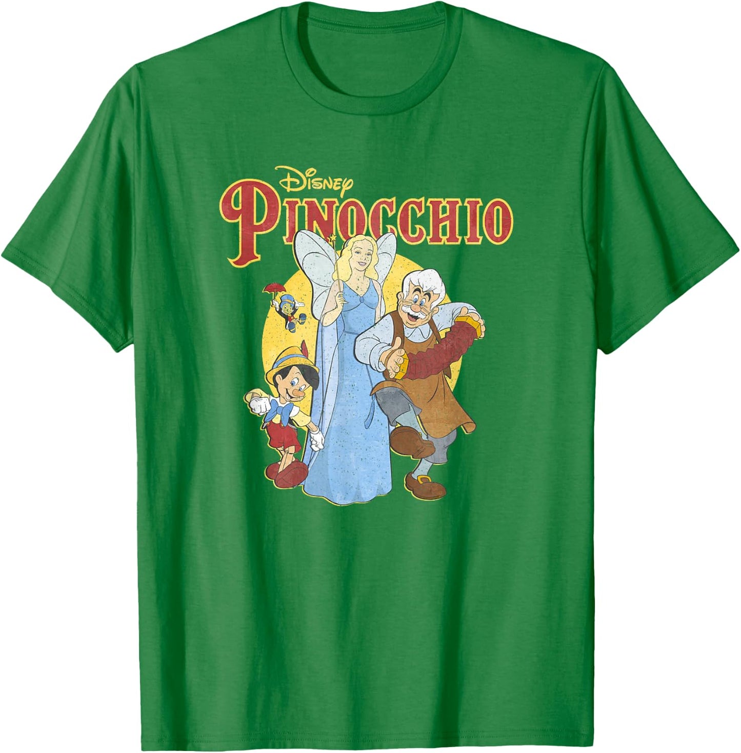 Disney Pinocchio Vintage Classic Group Movie Poster T-Shirt - T-Shirt | Irish Green