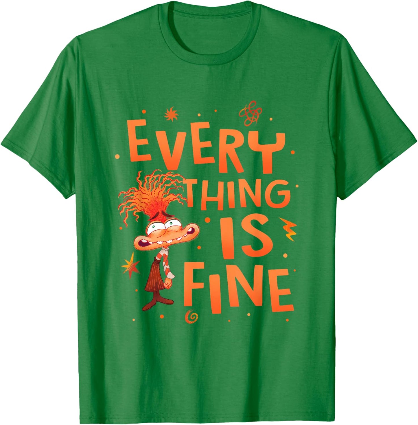 Disney Pixar Inside Out 2 Everything Is Fine Anxiety Logo , white, S T-Shirt - T-Shirt | Irish Green