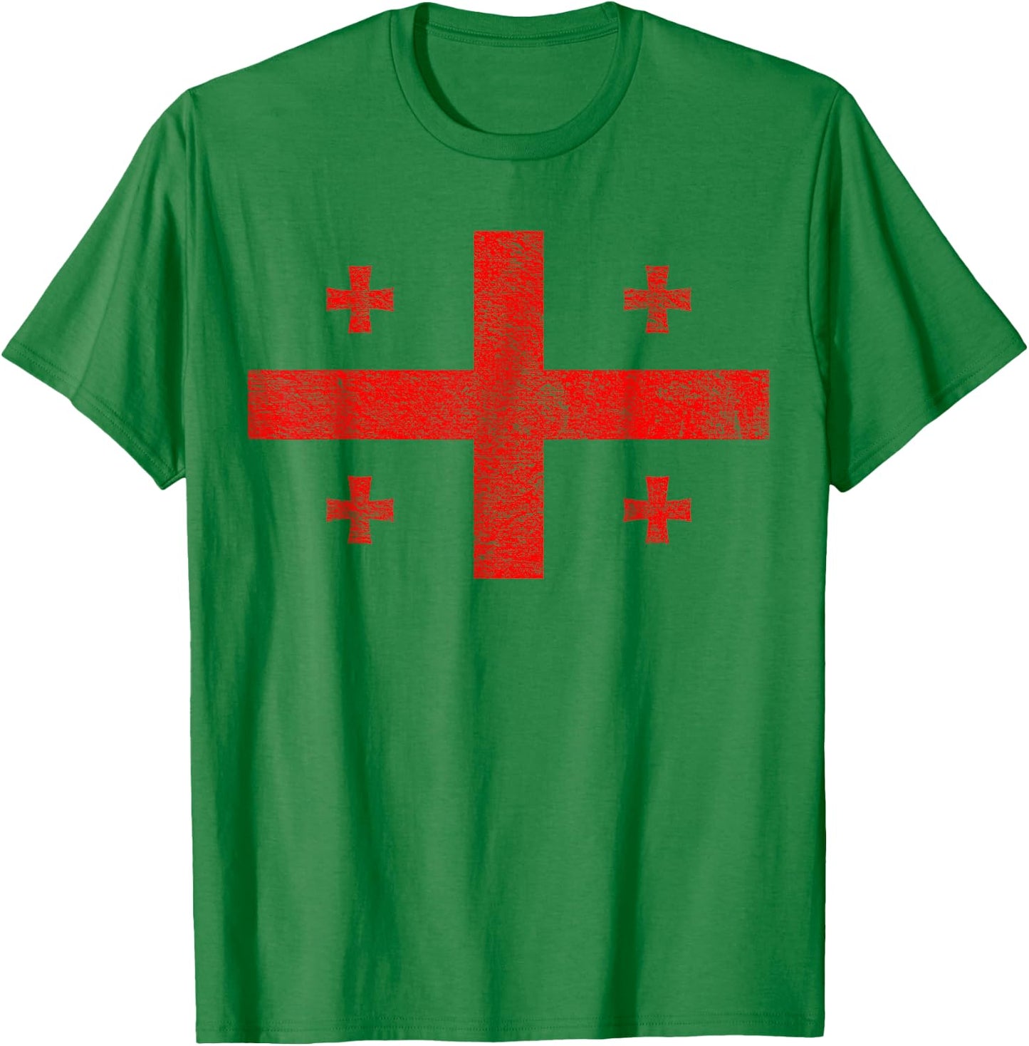 Georgia National Flag Country Tbilisi Coat of Arms T-Shirt - T-Shirt | Irish Green