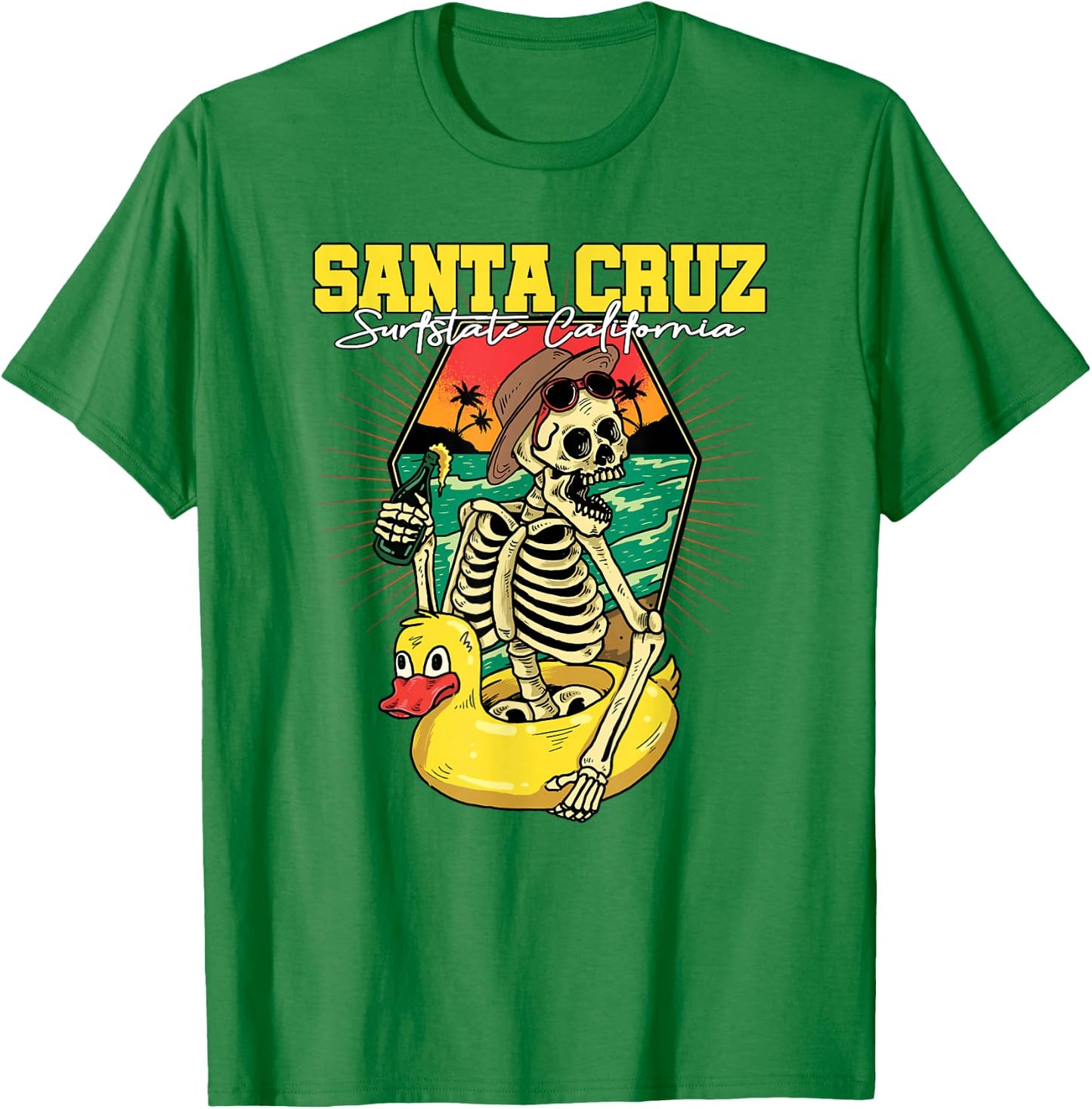 Santa Cruz CA California Surfer I Santa Cruz California , White T-Shirt - T-Shirt | Irish Green
