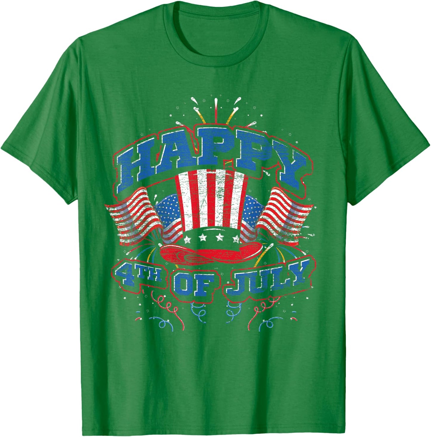 Happy 4th Of July US Flag Liberty American 4th Of July T-Shirt - T-Shirt | Irish Green