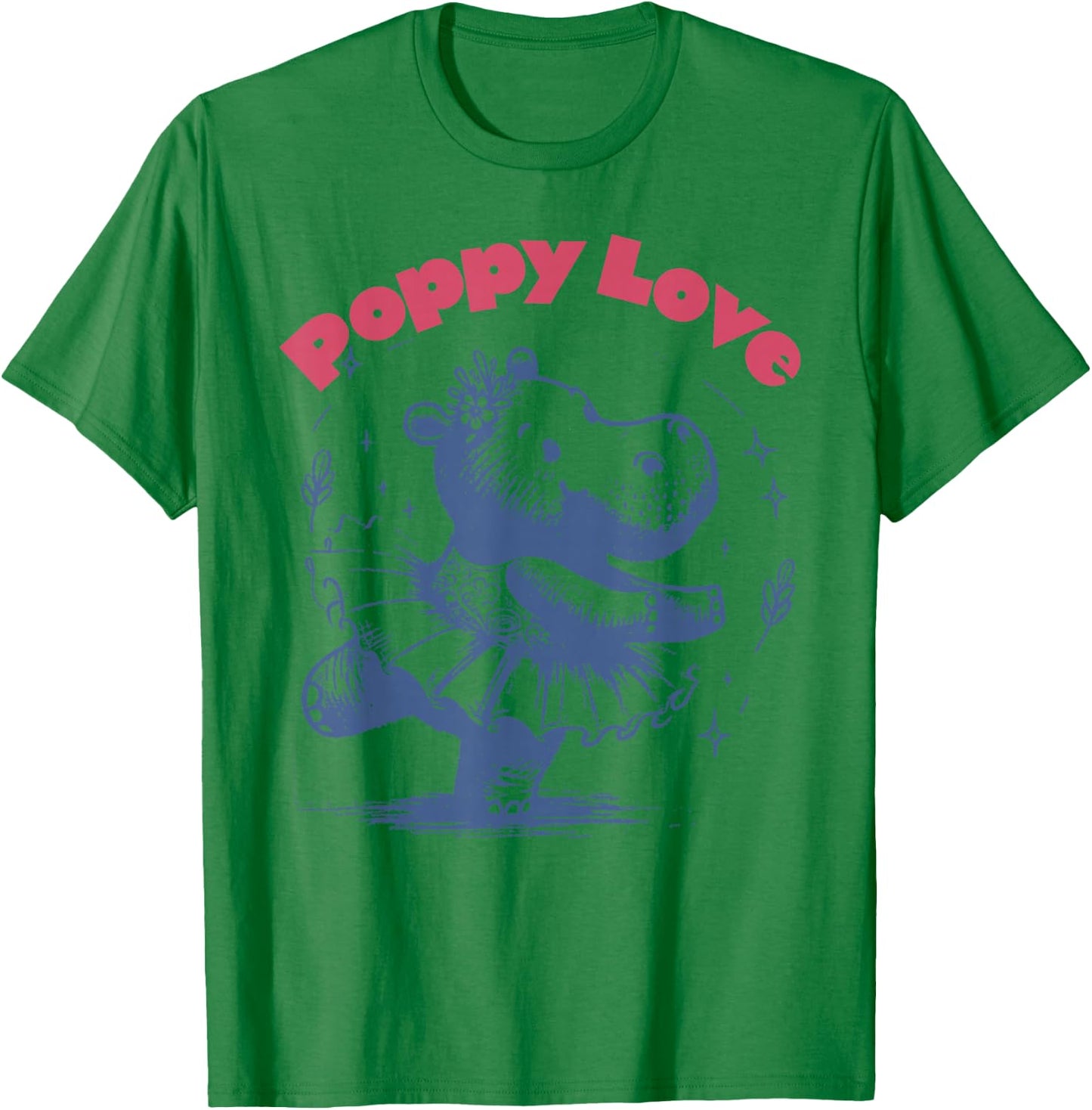 Baby Pygmy Hippo Poppy. Richmond. I Love Poppy T-Shirt - T-Shirt | Irish Green