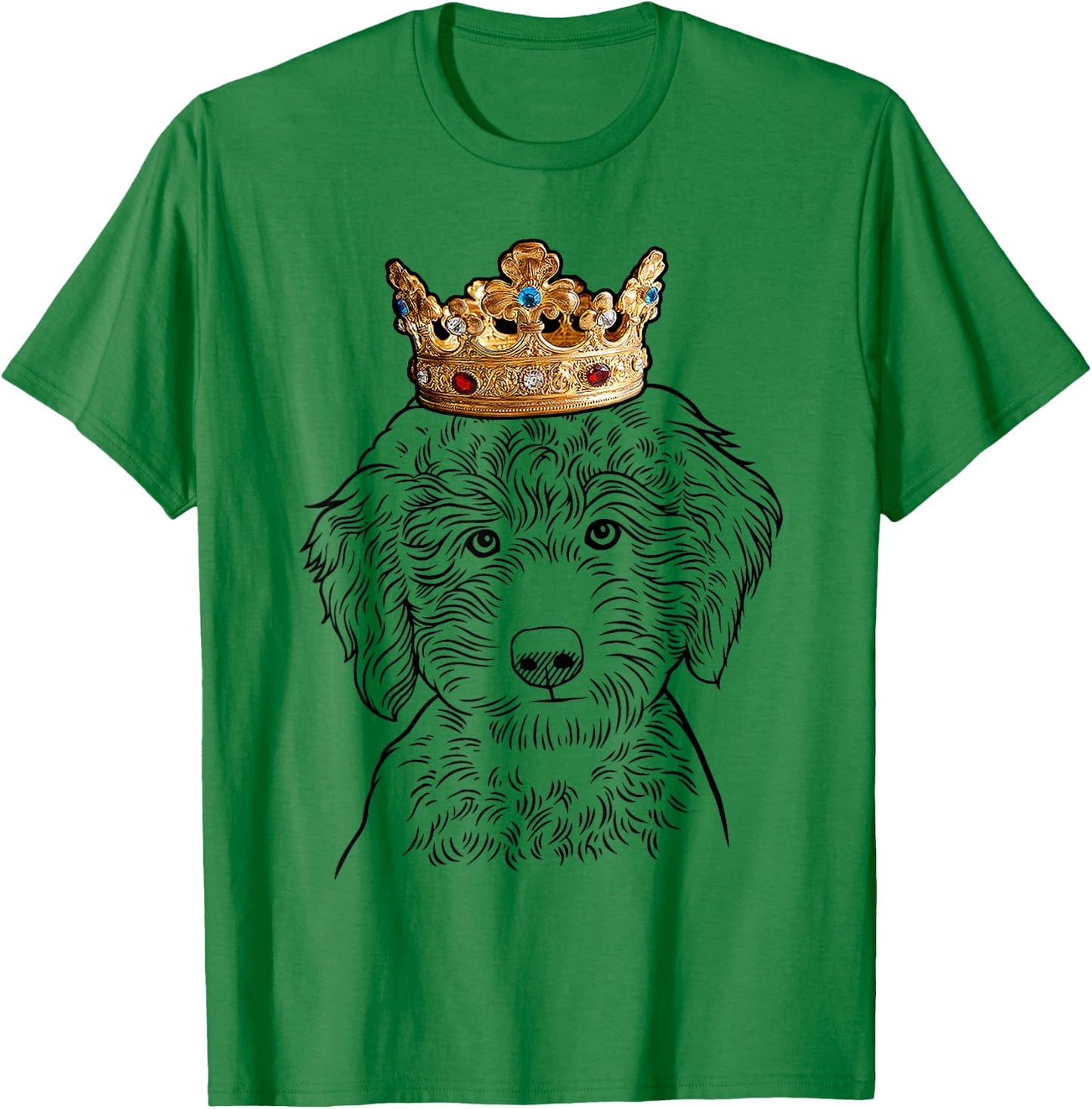 Labradoodle Dog Wearing Crown T-Shirt - T-Shirt | Irish Green
