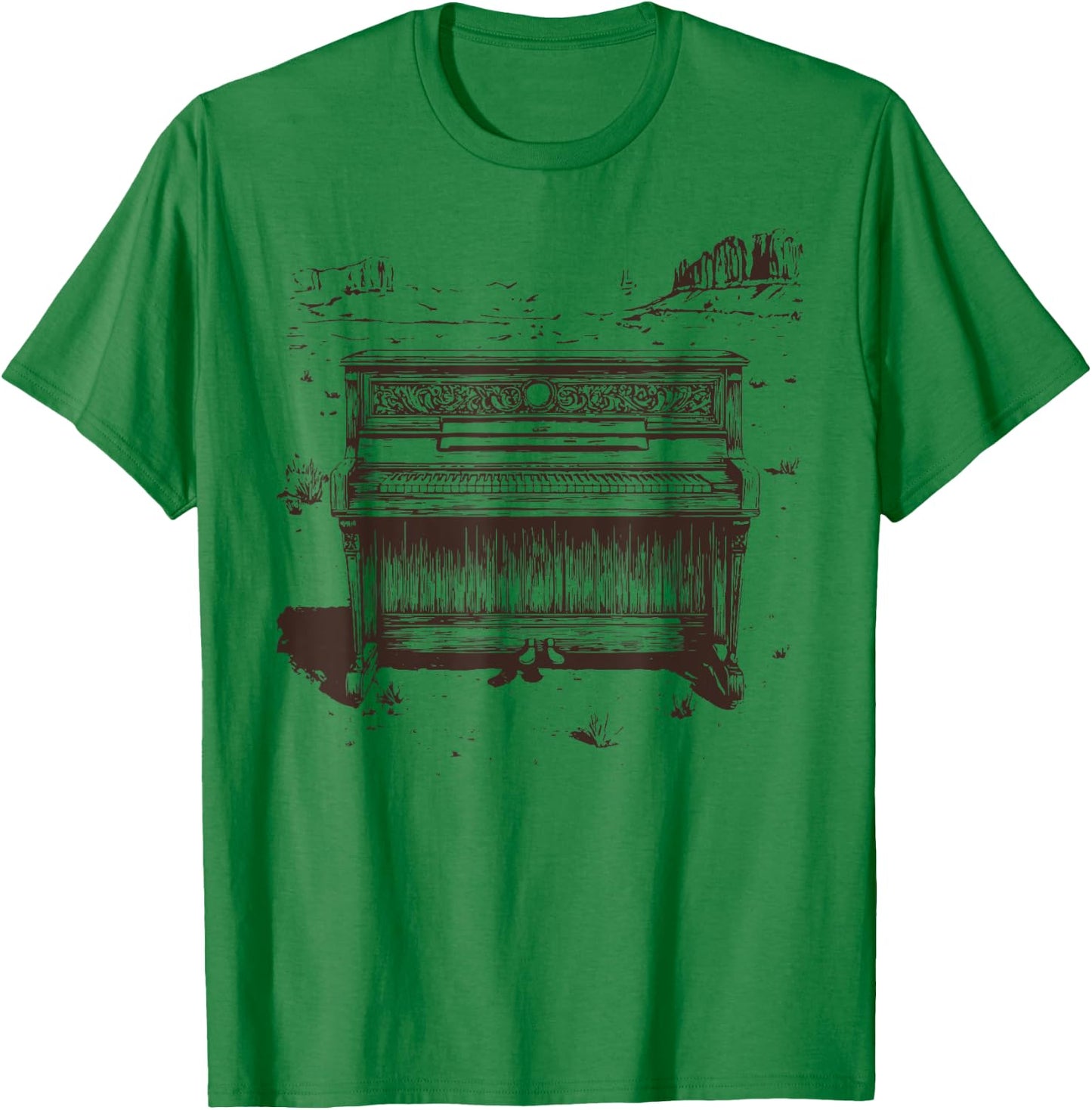 Vintage Western Piano Player - Piano Shirt - Piano T-Shirt - T-Shirt | Irish Green