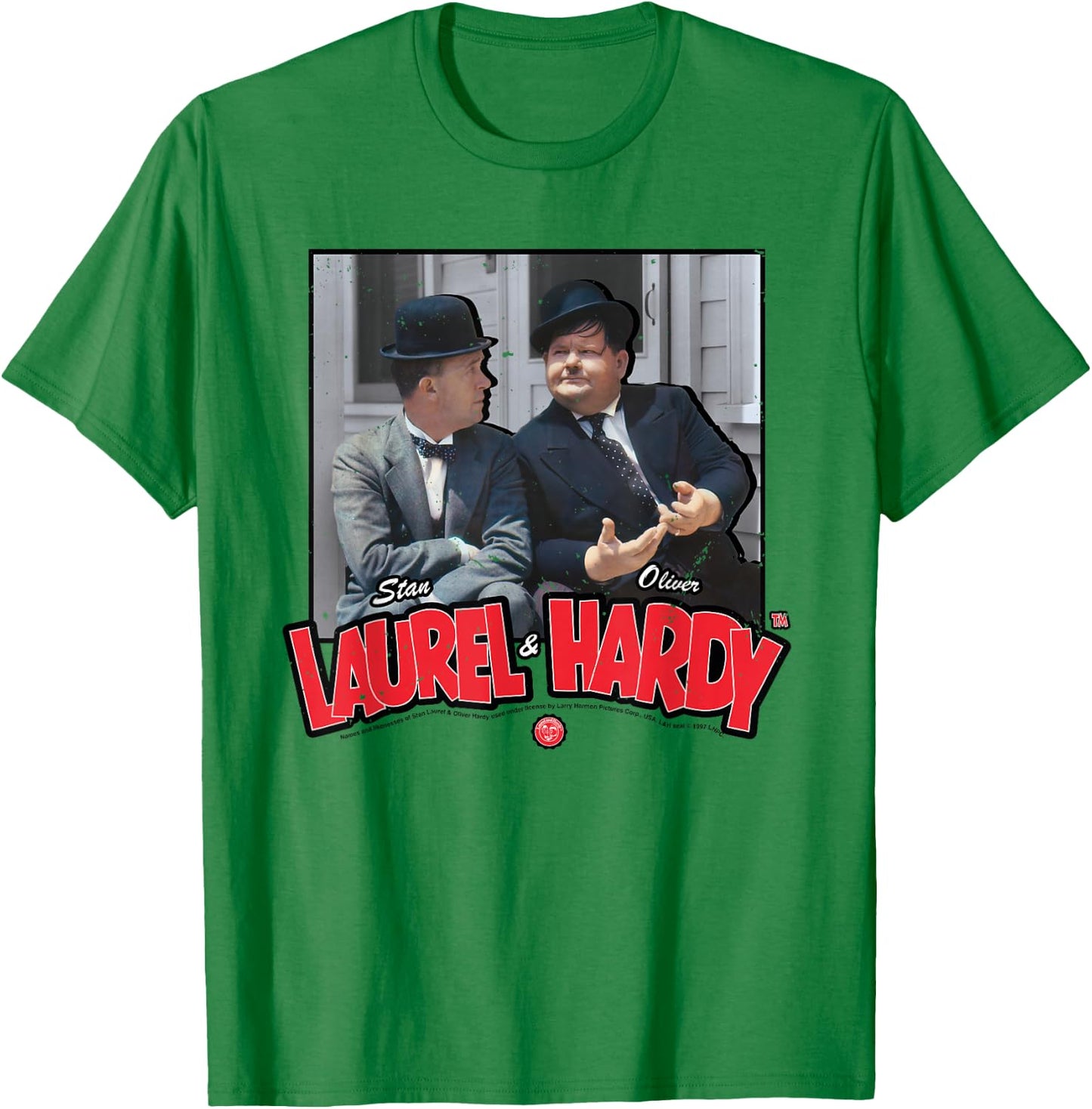 Comic Duo Stan Laurel and Oliver Hardy T-Shirt - T-Shirt | Irish Green