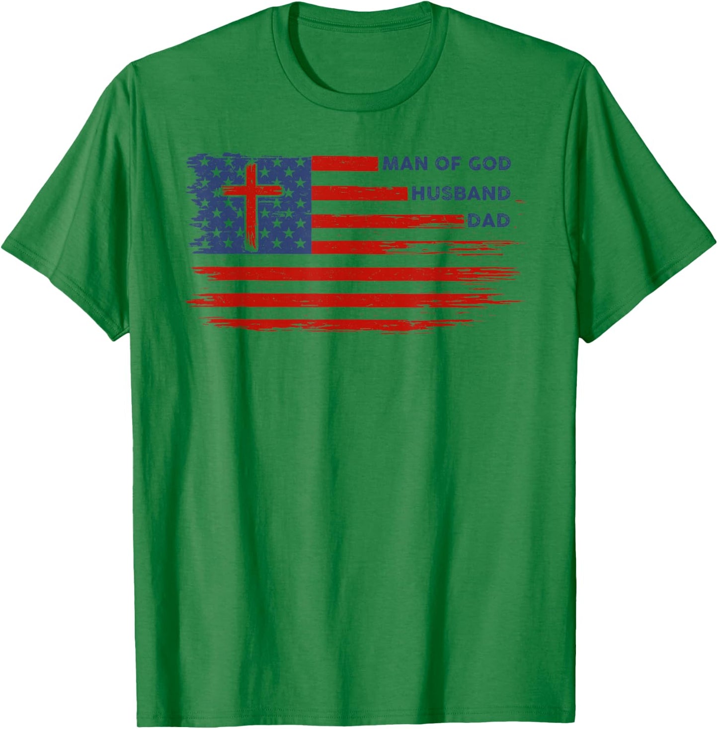 Man of God Husband Dad Christian Dad Men Father's Day T-Shirt - T-Shirt | Irish Green