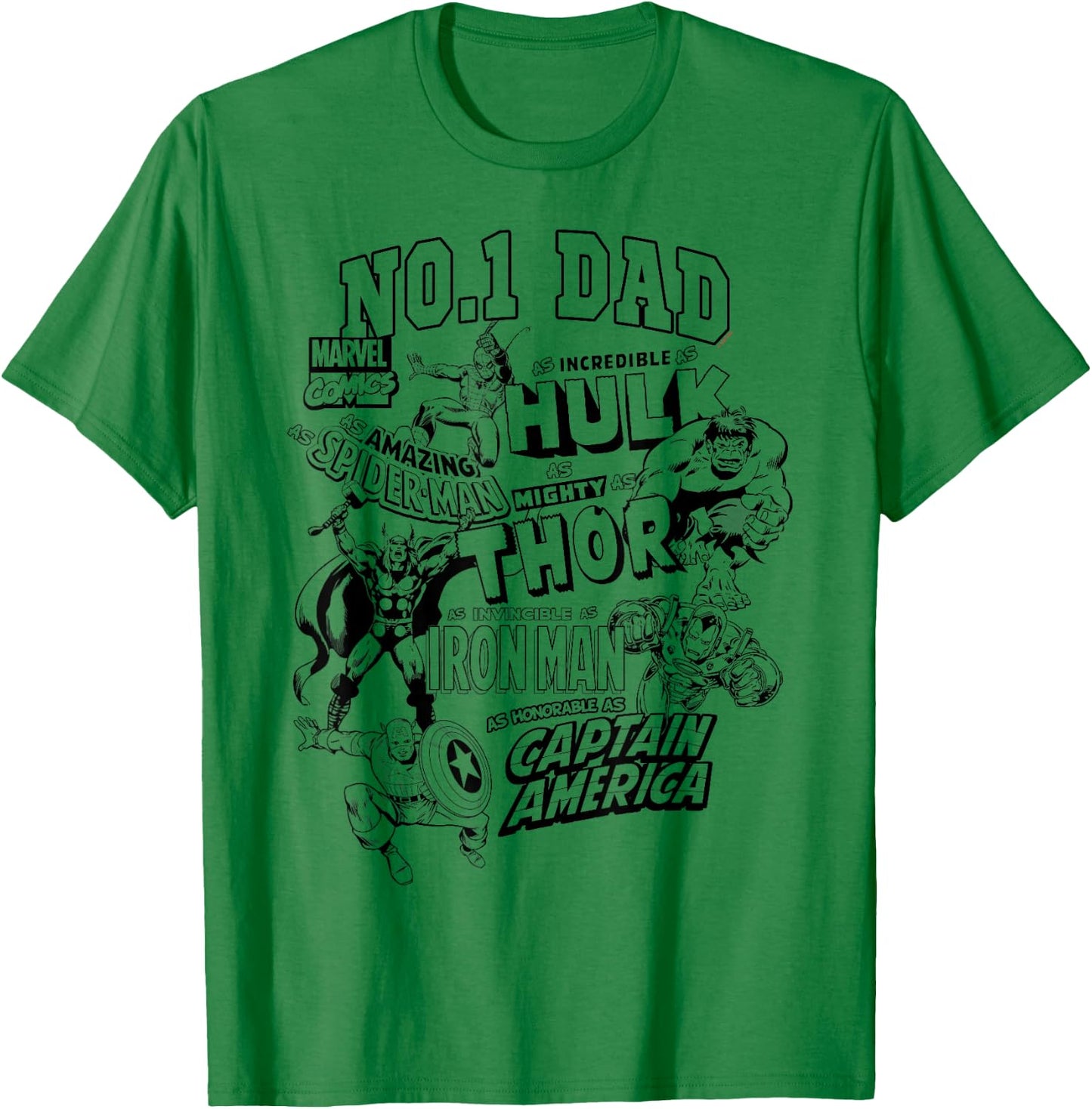 Avengers Dad Fête des pères T-Shirt - T-Shirt | Irish Green